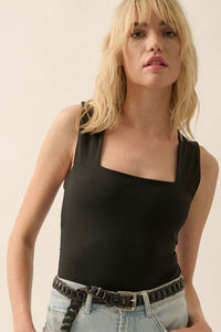 Lifted Fit Square Neck Tank Bodysuit - ShopPromesa