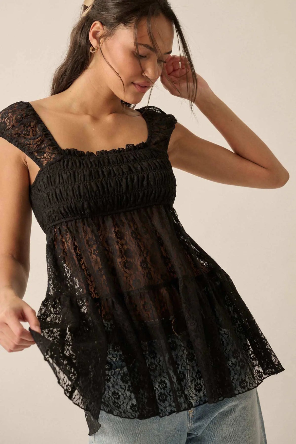 トップス babylclub shiny doll top(black) NTB1943-BLACK-