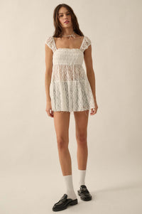 Purely Pretty Smocked Lace Babydoll Top - ShopPromesa