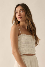 Chase the Wind Smocked Crinkle Cotton Cami Top - ShopPromesa