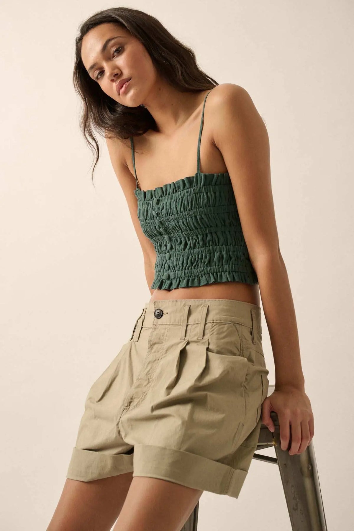Chase the Wind Smocked Crinkle Cotton Cami Top | ShopPromesa