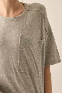 Easy Fit Raw-Edge Loose-Fit Pocket Tee - ShopPromesa