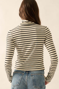 Inside the Lines Striped Turtleneck Top - ShopPromesa