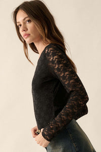 Sweet Flirtation Floral Lace Long-Sleeve Bodysuit - ShopPromesa