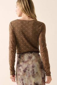 Sweet Flirtation Floral Lace Long-Sleeve Bodysuit - ShopPromesa