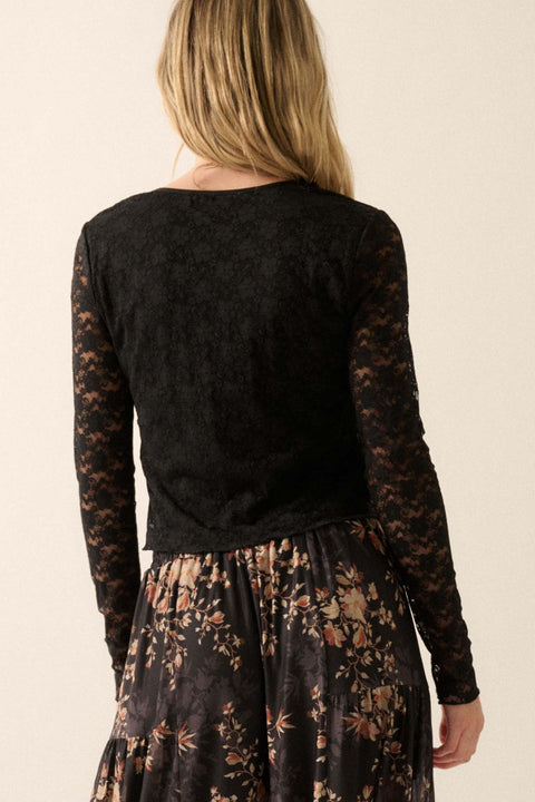 Something Sweet Floral Lace Keyhole Top - ShopPromesa