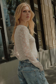 Something Sweet Floral Lace Keyhole Top