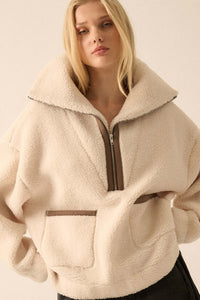 Snow Day Sherpa Fleece Half-Zip Pullover - ShopPromesa