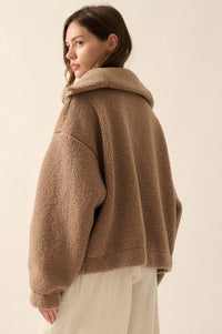 Snow Day Sherpa Fleece Half-Zip Pullover - ShopPromesa