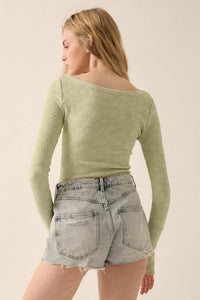 Petal Power Floral Jacquard Thumbhole Bodysuit - ShopPromesa