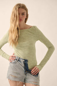 Petal Power Floral Jacquard Thumbhole Bodysuit - ShopPromesa