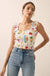 Ciao Bella Printed Mesh Smocked Cropped Tank Top - ShopPromesa