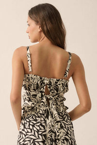 Splendid Beauty Colorblock Floral Gathered Cami Top - ShopPromesa