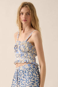 Splendid Beauty Colorblock Floral Gathered Cami Top - ShopPromesa
