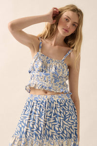 Splendid Beauty Colorblock Floral Gathered Cami Top - ShopPromesa