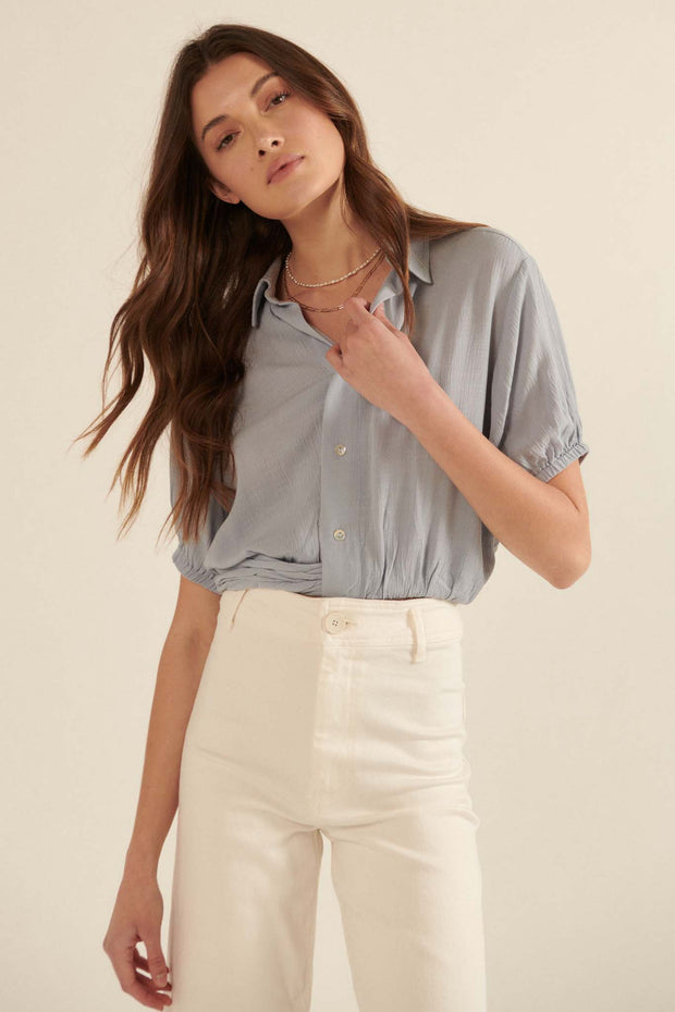 Truth Be Told Cropped Button-Up Shirt - ShopPromesa