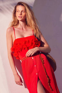 Frill It Up Pleated Ruffle Cami Bodysuit - ShopPromesa