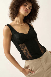 Delicate Blooms Floral Lace Bustier Corset Top - ShopPromesa