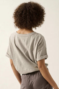 Easy Fit Vintage-Wash Slub Cotton T-Shirt Bodysuit - ShopPromesa