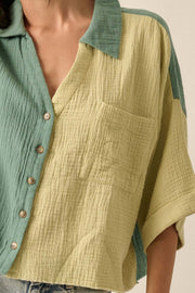 Better Half Colorblock Crinkle Cotton Pocket Shirt