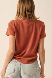 Casually Cool Waffle Knit Raw-Edge Henley Tee - ShopPromesa