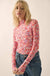 Color Pop Floral Mesh Mock-Neck Thumbhole Top - ShopPromesa