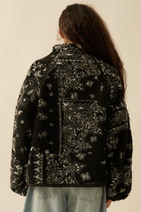 Dream On Paisley-Print Fleece Half-Zip Pullover - ShopPromesa