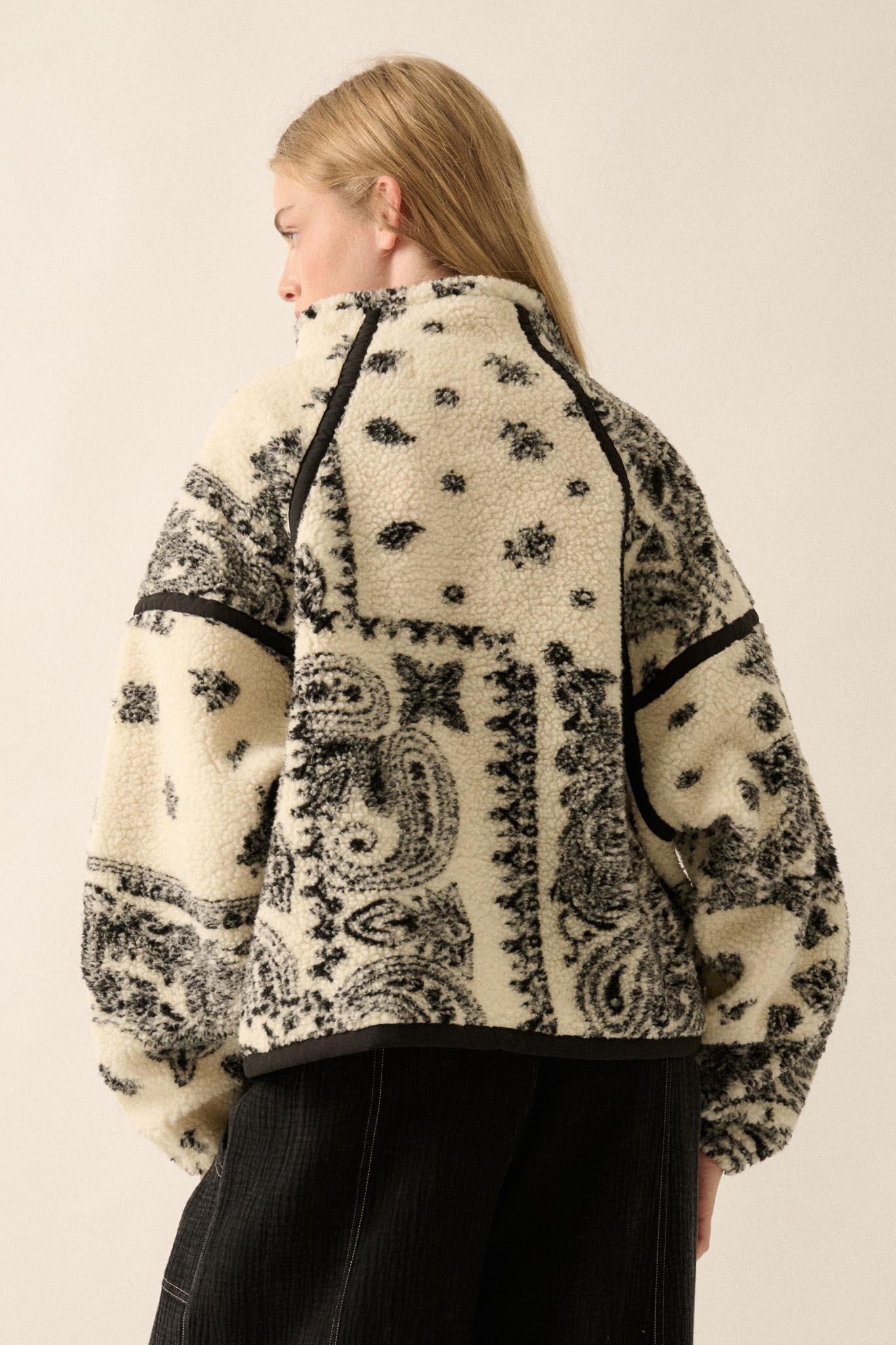 Dream On Paisley-Print Fleece Half-Zip Pullover