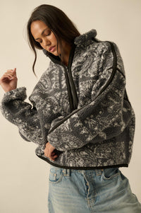 Dream On Paisley-Print Fleece Half-Zip Pullover - ShopPromesa
