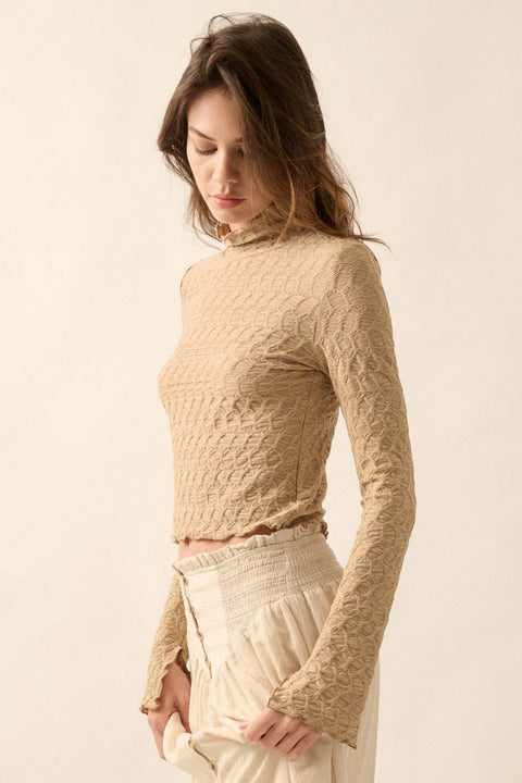 Beautiful Spirit Textured Knit Mock-Neck Top - ShopPromesa