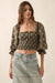 Timeless Beauty Ornate Floral Cropped Peasant Top - ShopPromesa