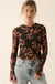 Fantastic Fall Floral Mesh Hooded Thumbhole Top - ShopPromesa