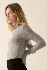 Above and Beyond Mock-Neck Baby Rib Top - ShopPromesa