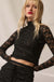 Starry Eyed Studded Floral Lace Mock-Neck Top - ShopPromesa