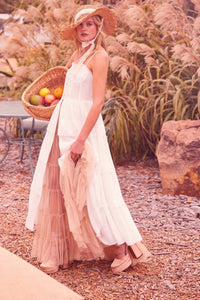 True Romance Pleated Tiered Ruffle Maxi Top - ShopPromesa