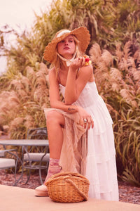 True Romance Pleated Tiered Ruffle Maxi Top - ShopPromesa