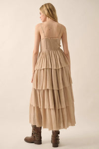 True Romance Pleated Tiered Ruffle Maxi Top - ShopPromesa