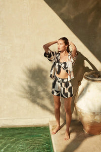 Lost City Abstract-Print One-Shoulder Bandeau Top - ShopPromesa