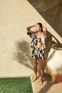 Lost City Abstract-Print One-Shoulder Bandeau Top - ShopPromesa