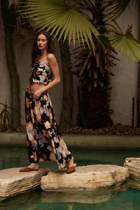 Grow On Textured Floral Cropped Tie-Front Cami Top - ShopPromesa