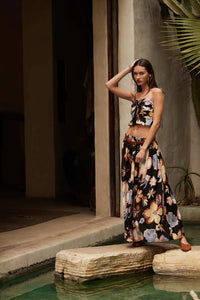 Grow On Textured Floral Cropped Tie-Front Cami Top - ShopPromesa