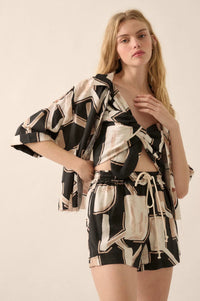 Ancient Lands Abstract-Print Pocket Camp Shirt - ShopPromesa