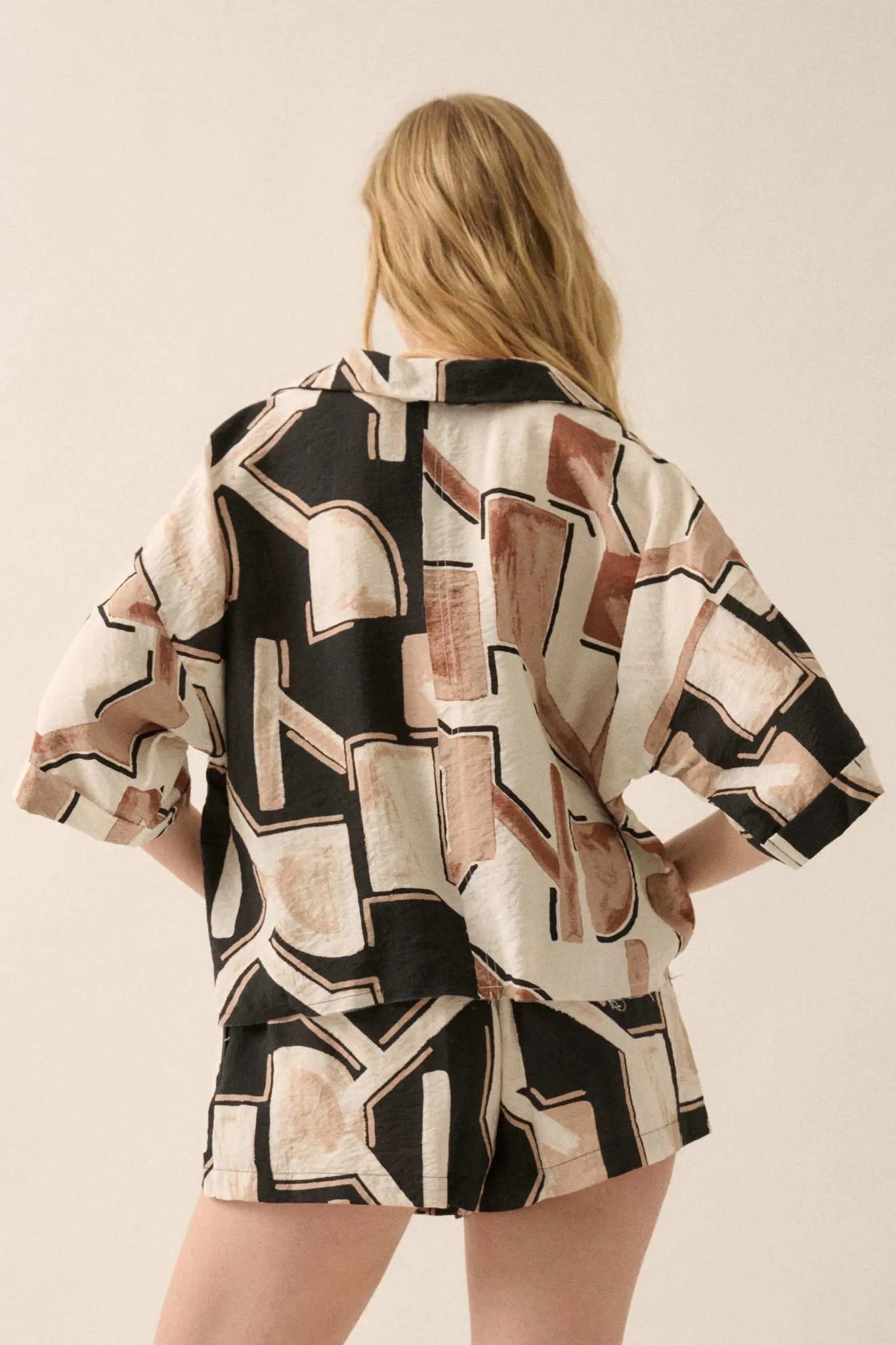 Ancient Lands Abstract-Print Pocket Camp Shirt - ShopPromesa