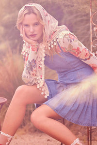 Blooming Heart Floral Mesh Exposed-Seam Top - ShopPromesa