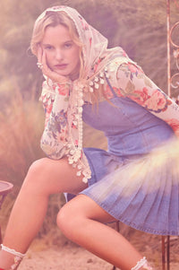 Blooming Heart Floral Mesh Exposed-Seam Top - ShopPromesa