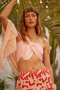 Cabana Dreams Striped One-Shoulder Bandeau Top - ShopPromesa