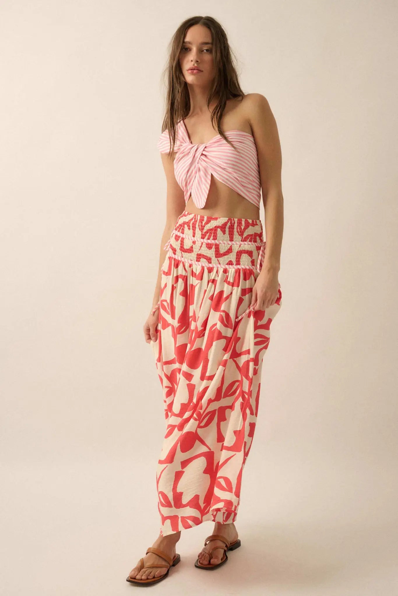 Cabana Dreams Striped One-Shoulder Bandeau Top - ShopPromesa