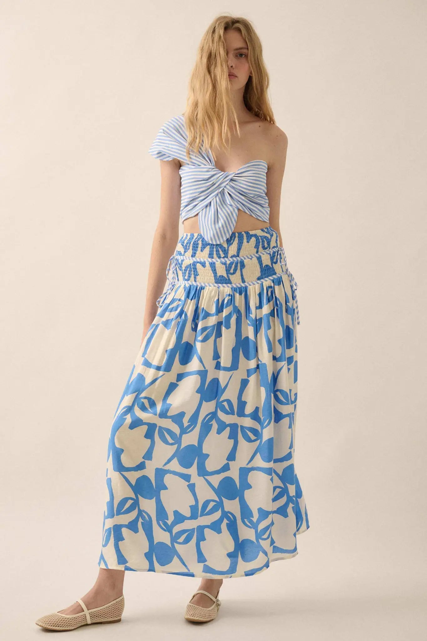 Cabana Dreams Striped One-Shoulder Bandeau Top - ShopPromesa