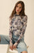 Painted Beauty Floral Mesh Mock-Neck Thumbhole Top - ShopPromesa