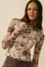 Painted Beauty Floral Mesh Mock-Neck Thumbhole Top - ShopPromesa